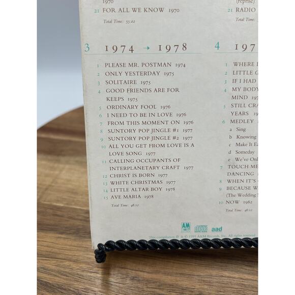 Vintage Carpenters From The Top 4 CD Box Set 1991 A&M Records Pop Soft Rock - Picture 5 of 16